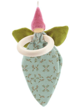 Nanchen Natur - Bio Baby Greifling Blütentanz mit Ahornring 16cm, rosa