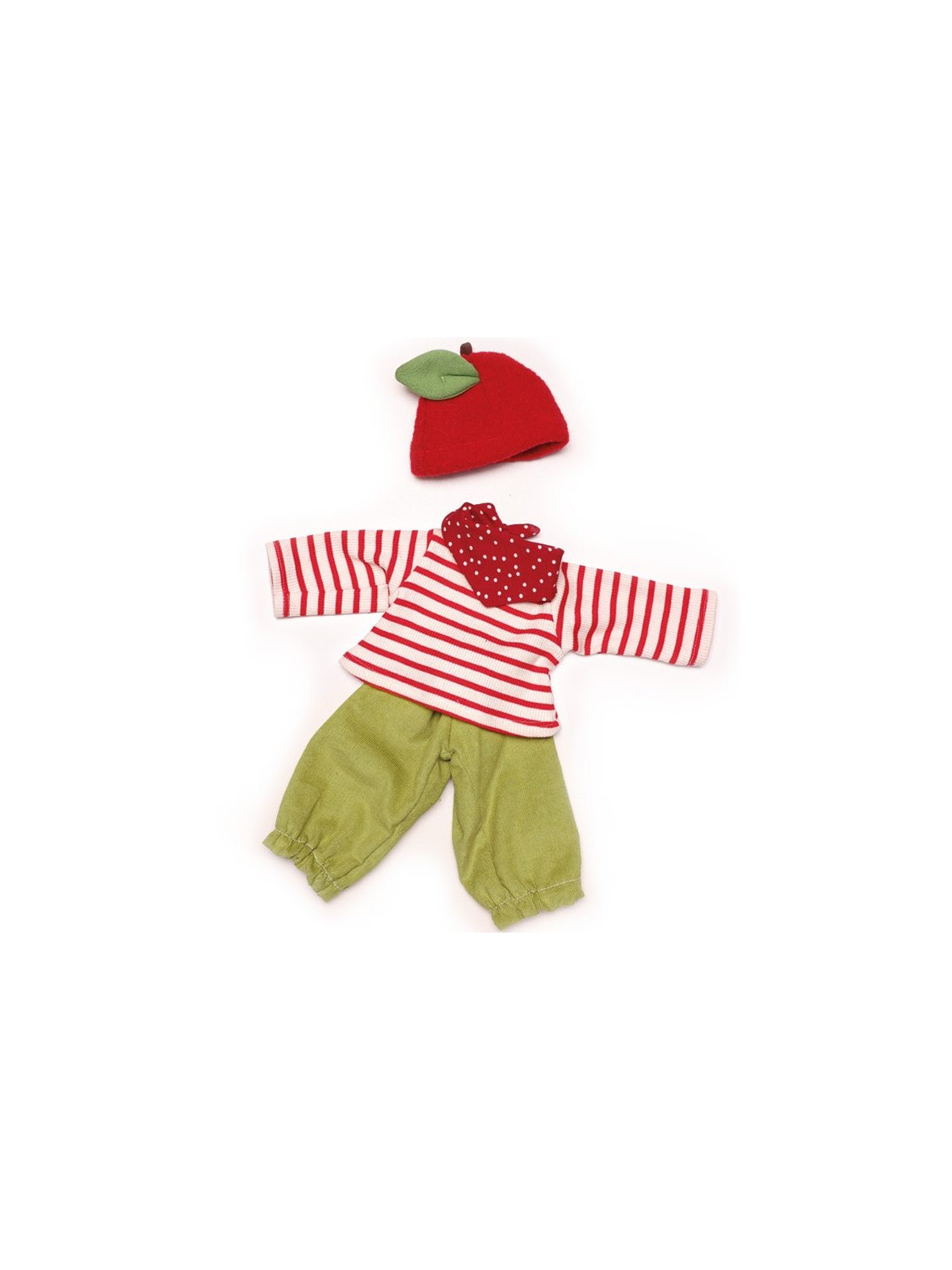 Nanchen Natur - Bio Puppenkleidung "Bekleidungsset Äpfelchen", 38cm