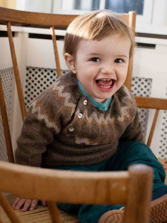 serendipity organics - Bio Kinder Raglan Strickpullover, Alpakawolle, earth