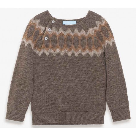 serendipity organics - Bio Kinder Raglan Strickpullover, Alpakawolle, earth