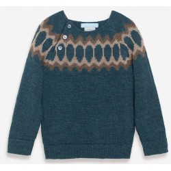 serendipity organics - Bio Kinder Raglan Strickpullover, Alpakawolle, dark Reef