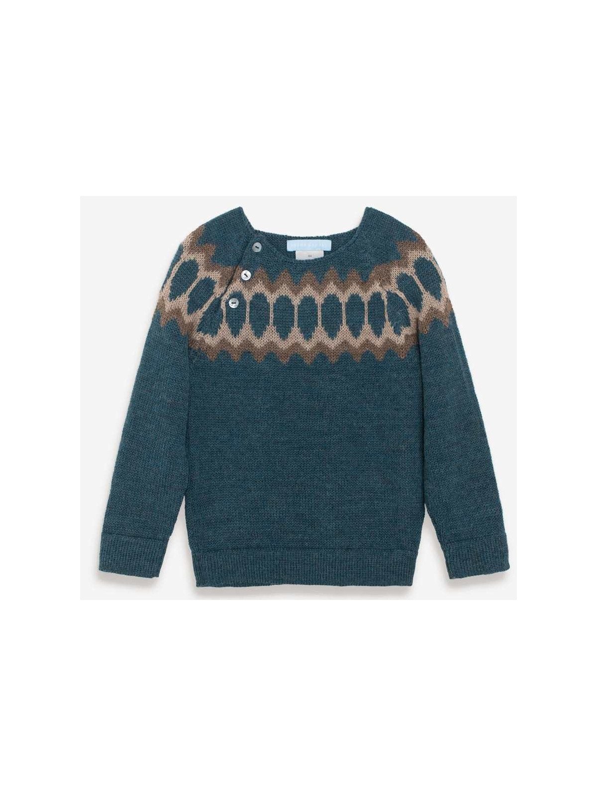 serendipity organics - Bio Kinder Raglan Strickpullover, Alpakawolle, dark Reef