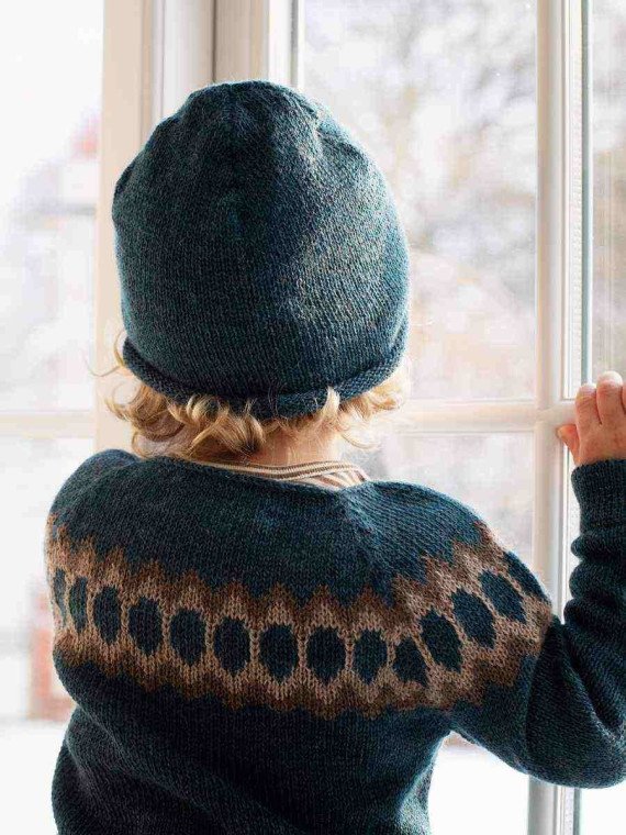serendipity organics - Bio Kinder Raglan Strickpullover, Alpakawolle, dark Reef