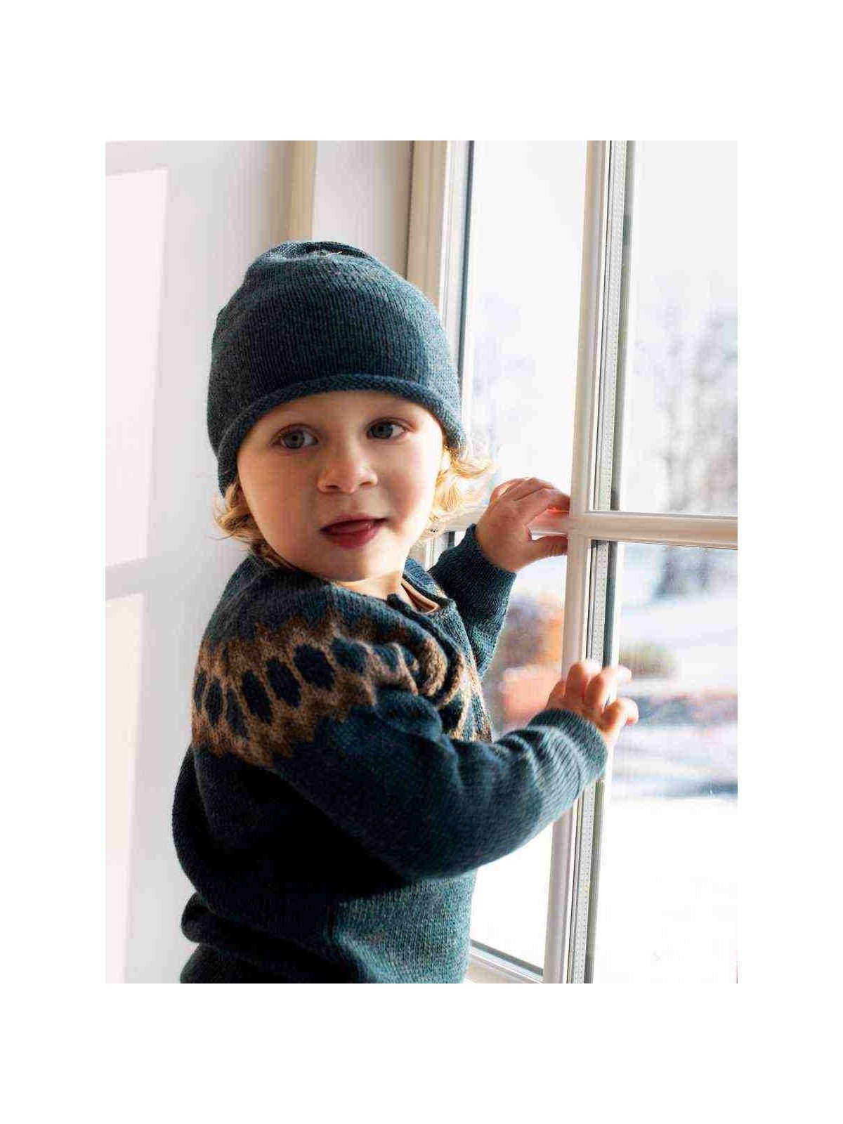 serendipity organics - Bio Kinder Raglan Strickpullover, Alpakawolle, dark Reef