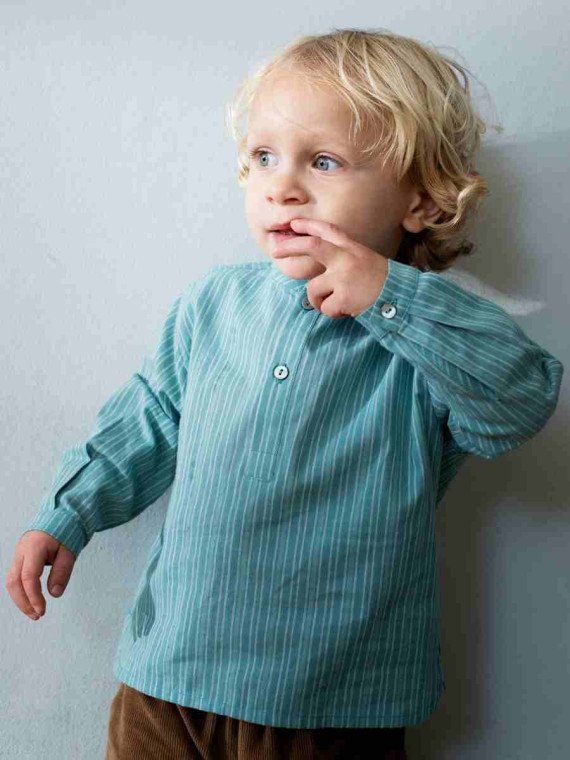 serendipity organics - Bio Kinder Hemd mit Streifen, blau