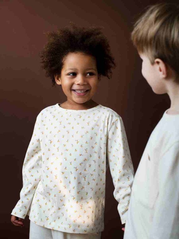 serendipity organics - Bio Kinder Langarmshirt mit Korallenblüten-Allover