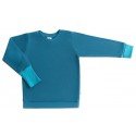 Leela Cotton - Bio Kinder Sweatshirt mit Waffelstruktur, donaublau