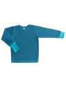 Leela Cotton - Bio Kinder Sweatshirt mit Waffelstruktur , donaublau
