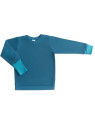 Leela Cotton - Bio Kinder Sweatshirt mit Waffelstruktur , donaublau