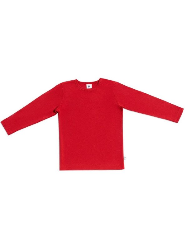 Leela Cotton - Bio Kinder Langarmshirt, ziegelrot
