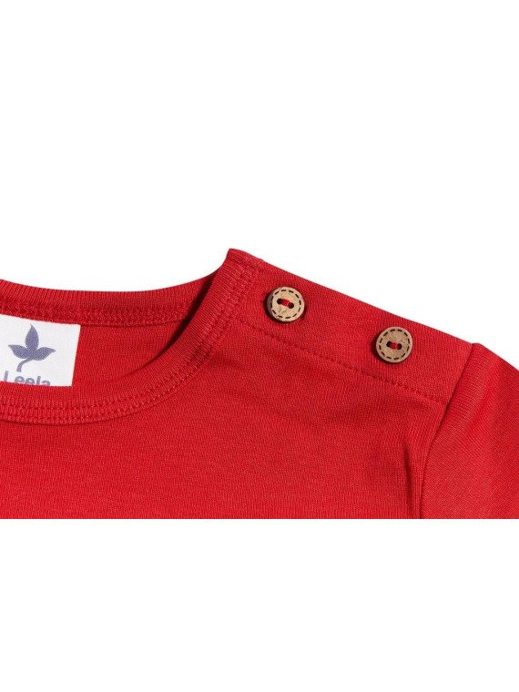 Leela Cotton - Bio Kinder Langarmshirt, ziegelrot