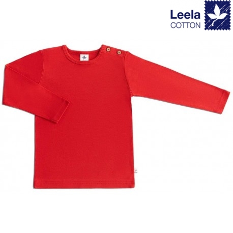 Leela Cotton - Bio Kinder Langarmshirt, ziegelrot