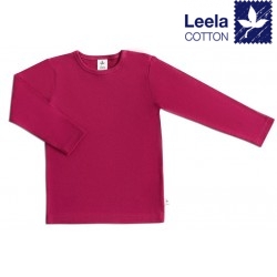 Leela Cotton - Bio Kinder Langarmshirt, fuchsia