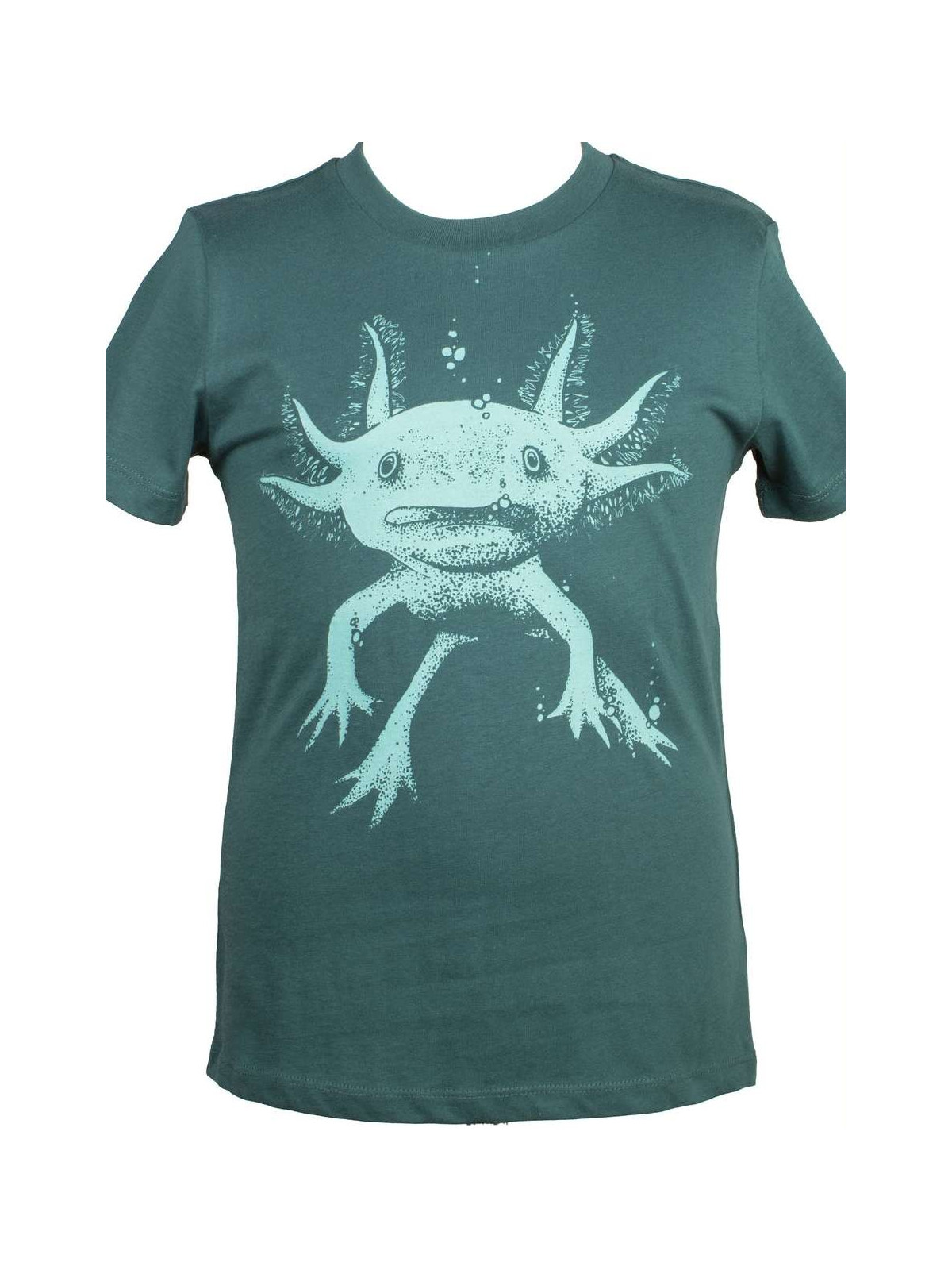 Nüx - Bio Kinder T-Shirt mit Axolotl-Druck, laced green