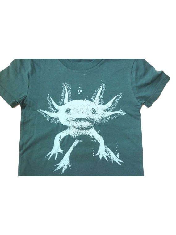 Nüx - Bio Kinder T-Shirt mit Axolotl-Druck, laced green