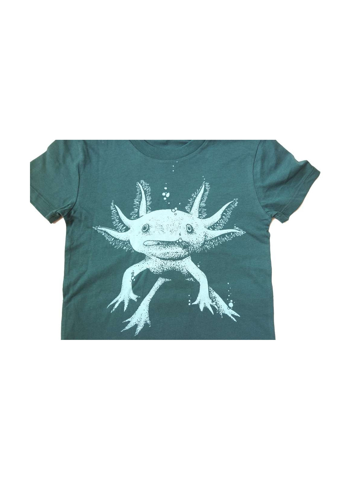 Nüx - Bio Kinder T-Shirt mit Axolotl-Druck, laced green