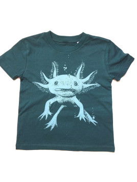 Nüx - Bio Kinder T-Shirt mit Axolotl-Druck, laced green