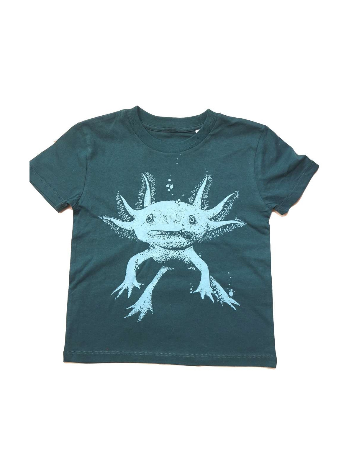 Nüx - Bio Kinder T-Shirt mit Axolotl-Druck, laced green