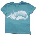 Nüx - Bio Kinder T-Shirt mit Fuchs-Druck, teal