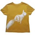 Nüx - Bio Kinder T-Shirt mit Eichhörnchen-Druck, senfgelb