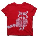 Nüx - Bio Kinder T-Shirt mit Waschbär-Druck, rot
