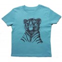 Nüx - Bio Kinder T-Shirt mit Tiger-Druck, teal