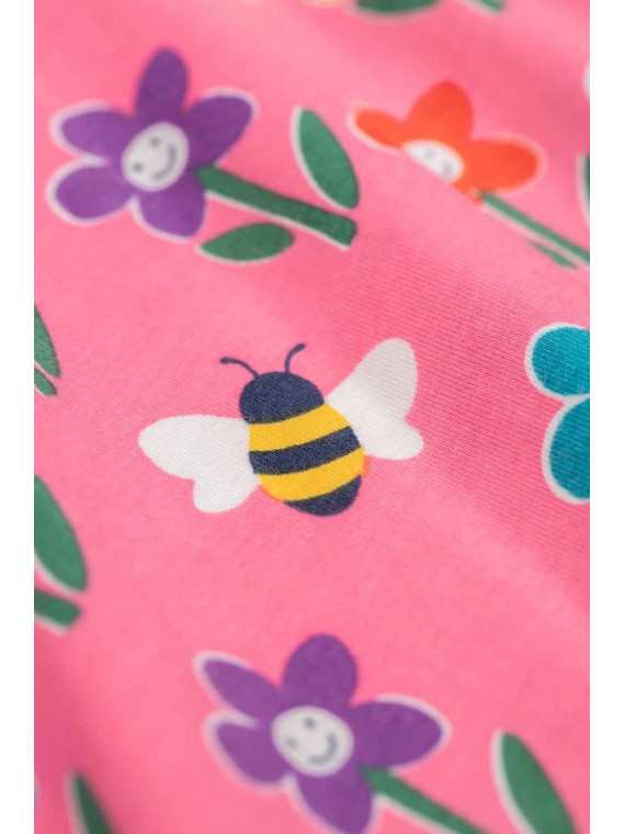 frugi - Bio Kinder Jersey Kleid "Sophia" mit Blumen/Bienen-Allover