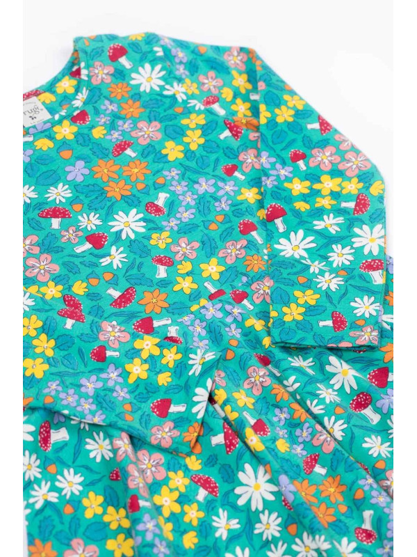 frugi - Bio Kinder Jersey Kleid "FRUGI-Sofia" mit Blumen/Fliegenpilz-Allover