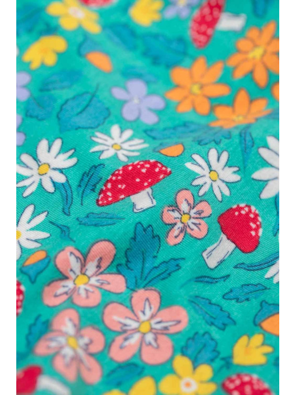 frugi - Bio Kinder Jersey Kleid "FRUGI-Sofia" mit Blumen/Fliegenpilz-Allover