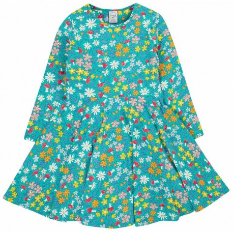 frugi - Bio Kinder Jersey Kleid "FRUGI-Sofia" mit Blumen/Fliegenpilz-Allover