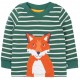 frugi - Bio Kinder Langarmshirt "Easy on" mit Fuchs-Applikation und Streifen