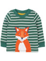 frugi - Bio Kinder Langarmshirt "Easy on" mit Fuchs-Applikation und Streifen