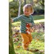 frugi - Bio Kinder Langarmshirt "Easy on" mit Fuchs-Applikation und Streifen