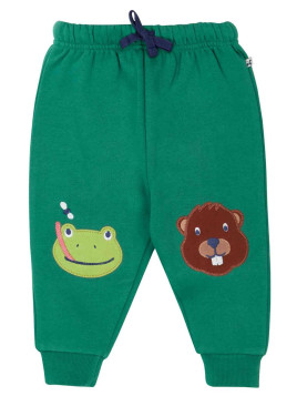 frugi - Bio Kinder Sweathose "Character" mit Biber/Frosch-Patches