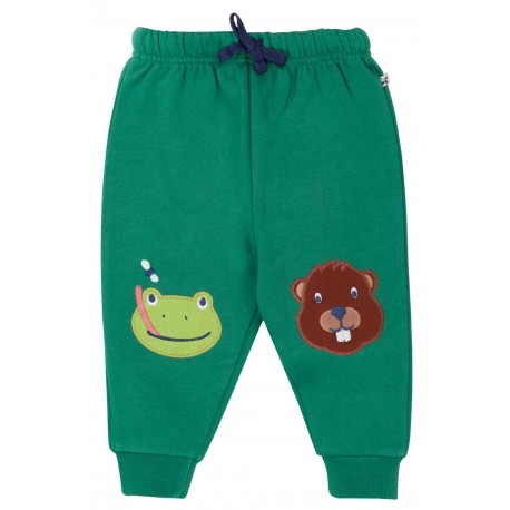 frugi - Bio Kinder Sweathose "Character" mit Biber/Frosch-Patches