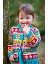 frugi - Bio Kinder Strickjacke "FRUGI-Robyn Fairisle" mit Wald-Motiven