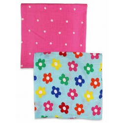 Toby tiger - Bio Mullwindeln mit Blumen- und Punkte-Allover, 2er Pack