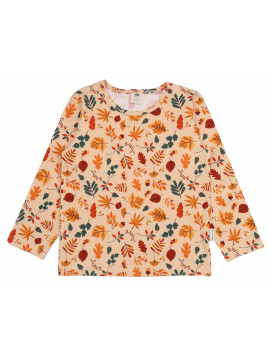 Walkiddy - Bio Kinder Langarmshirt mit Herbstblätter-Allover
