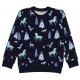 Walkiddy - Bio Kinder Sweatshirt mit Wonderland-Allover, dunkelblau