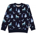 Walkiddy - Bio Kinder Sweatshirt mit Wonderland-Allover, dunkelblau