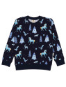 Walkiddy - Bio Kinder Sweatshirt mit Wonderland-Allover, dunkelblau