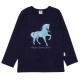 Walkiddy - Bio Kinder Langarmshirt mit Pferde-Druck, dunkelblau