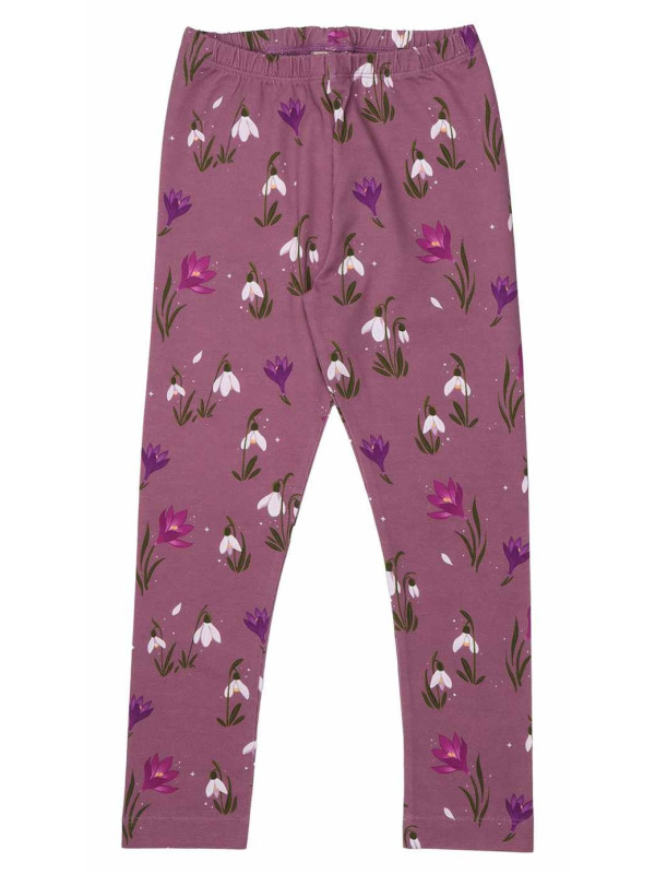 Walkiddy - Bio Kinder Leggings mit Schneeglöckchen/Krokus-Allover