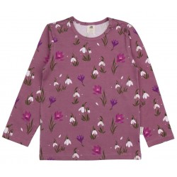 Walkiddy - Bio Kinder Langarmshirt mit Schneeglöckchen/Krokus-Allover