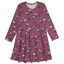 Walkiddy - Bio Kinder Jersey Kleid mit Schneeglöckchen/Krokus-Allover