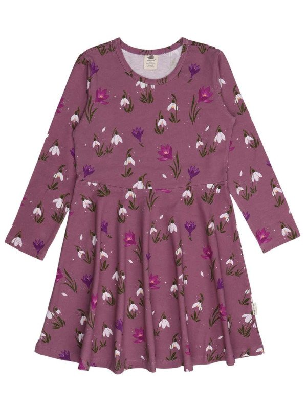 Walkiddy - Bio Kinder Jersey Kleid mit Schneeglöckchen/Krokus-Allover
