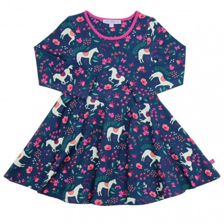 Enfant Terrible - Bio Kinder Jersey Kleid mit Pferde-Allover