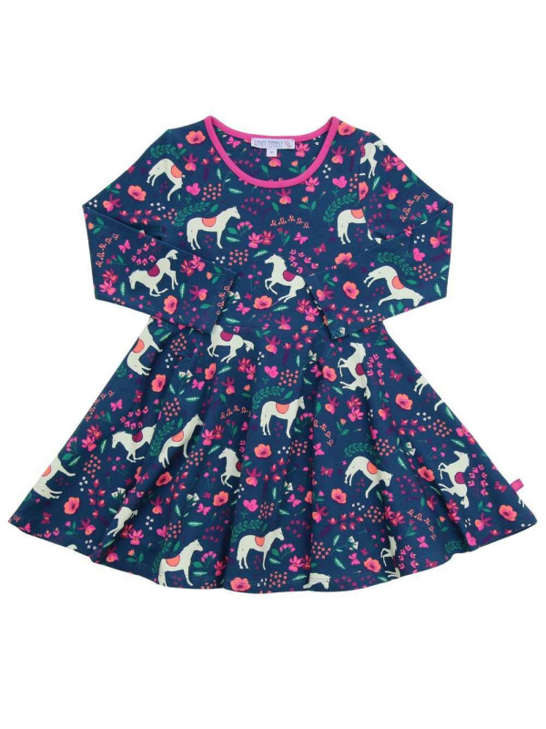 Enfant Terrible - Bio Kinder Jersey Kleid mit Pferde-Allover