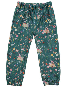 Enfant Terrible - Bio Kinder Webhose mit Jerseyfutter und Aquarellblumen-Allover