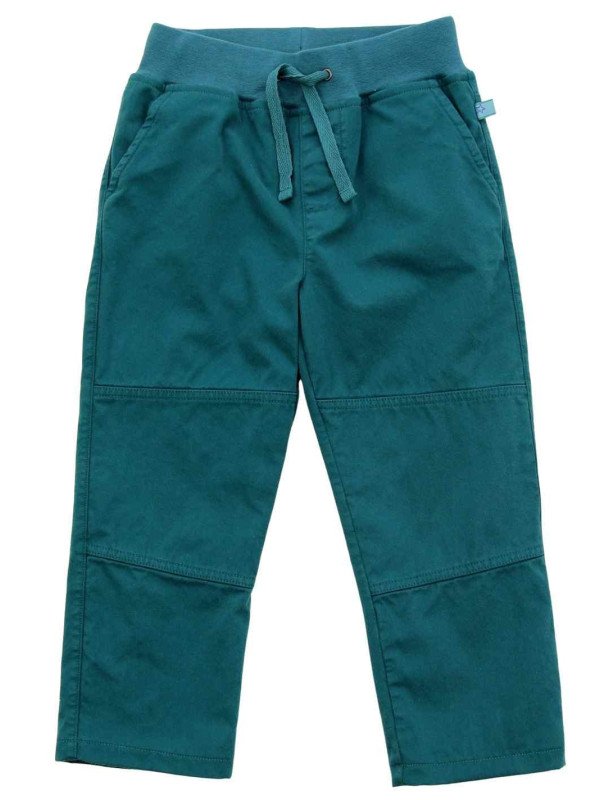 Enfant Terrible - Bio Kinder Stoffhose mit gedoppeltem Knie und Softbund, gefüttert, dark smaragd